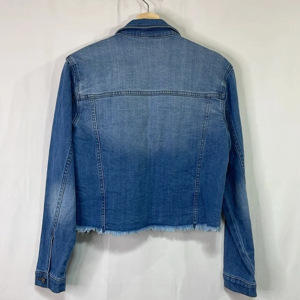 🔱 Balera cropped lightweight denim jacket raw edge hem